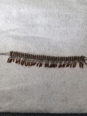 Vintage Brown and Silver Fringe Bracelet